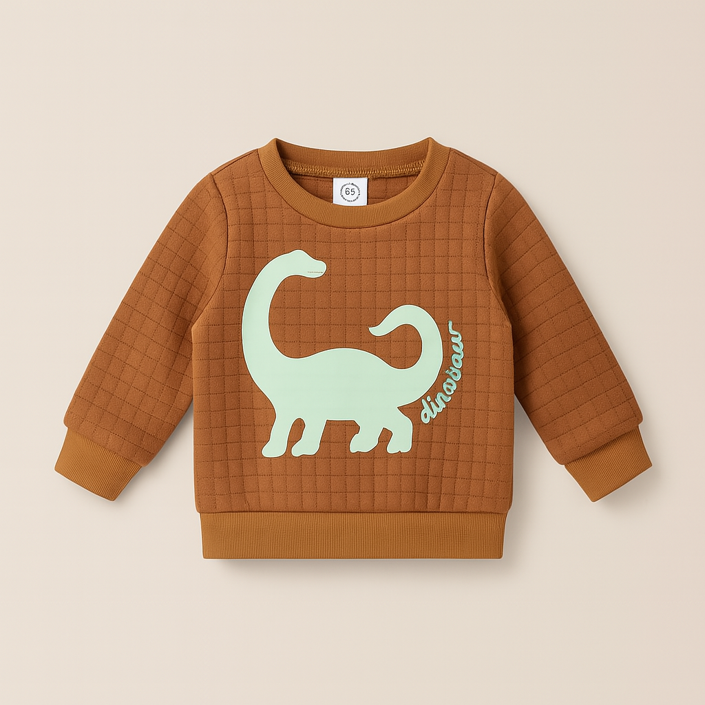 Brown Dinosaur Baby Sweatshirt