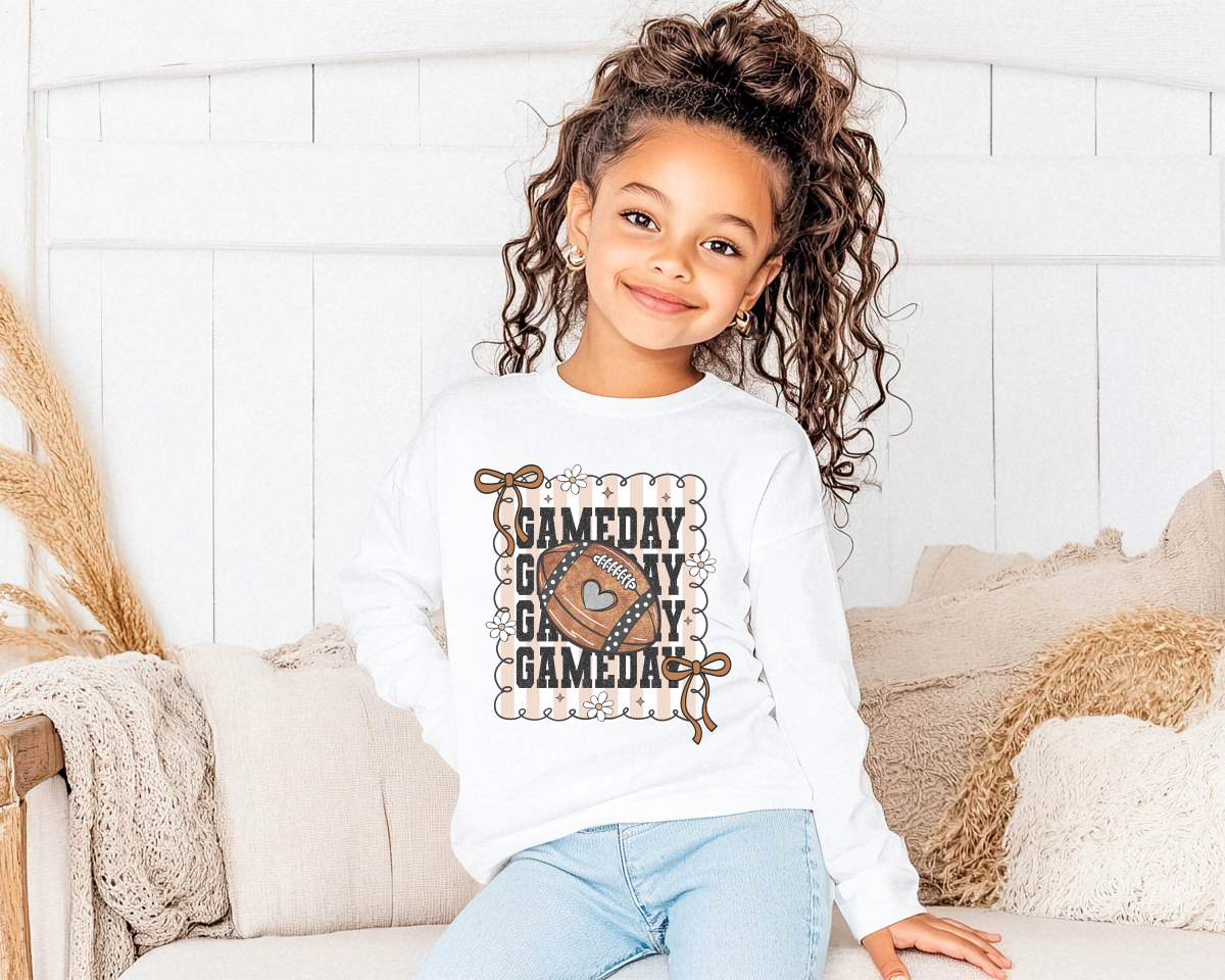 Preppy Game DAy Long Sleeve Tee for Girls