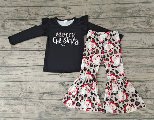 Baby girls Merry Christmas santa bell pants sets